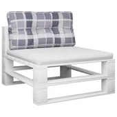 Палетна възглавница, сиво каре, 70x40x12 см, текстил - Thumbnail 3