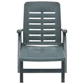 Сгъваем шезлонг, пластмаса, зелен 72 x 189 x 96 см - Thumbnail 2