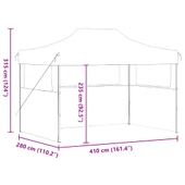 Сгъваема парти шатра 3х4 м с 3 странични стени - синя - Thumbnail 11