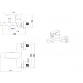 Смесител за вана и душ Венеция Gun Gray INTER CERAMIC - Thumbnail 3