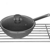 Уок тиган с гранитно покритие и стъклен капак 26 см SN191 MENZIR - Thumbnail 2