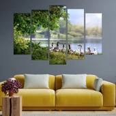 Диви гъски на езерото - картина пано за стена - Thumbnail 3