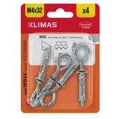 Дюбел за гипсокартон с O-кука Ø9x32 / M4x38 мм 4 бр. WKRET - Thumbnail 1