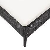 Градински комплект с кремави възглавници, 3 части, черен полиратан - Thumbnail 9