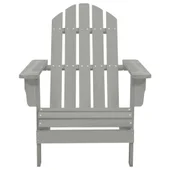 Градински стол "Адирондак" с табуретка и маса, ела масив, сиви - Thumbnail 9