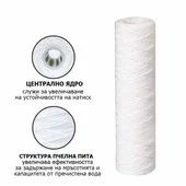 Механичен филтър за питейна вода PP 5 микрона 10" конец BIO WATER - Thumbnail 3