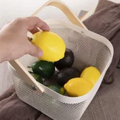 Метална кошница за съхранение с дървена дръжка - Thumbnail 2