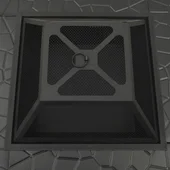 Преносимо огнище с ръжен, 79x79x46,5 см, XXL, стомана - Thumbnail 5