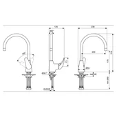 Стоящ смесител за кухня с тръбен чучур Orion Vidima - Thumbnail 2