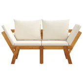 Градинска пейка с възглавници 2-в-1, акация масив - VL367579 - Thumbnail 4