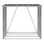 Навес за дърва, поцинкована стомана, 163x83x154 см, кафяв - Thumbnail 5