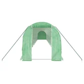 Оранжерия със стоманена рамка зелена 32 м² 16x2x2 м - Thumbnail 3