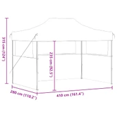 Сгъваема парти шатра 280x410x315 см с 3 странични стени - Thumbnail 11