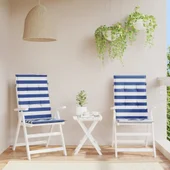 Възглавници за стол с облегалка 2 бр синьо-бяло райе текстил - VL361253 - Thumbnail 1