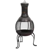 Градинска печка с ръжен, 39x39x90 см, стомана - Thumbnail 4