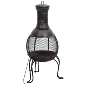 Градинска печка с ръжен, 39x39x90 см, стомана - Thumbnail 2