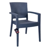 Градински стол с подлакътници антрацит Zeugma Rattan MEVSIM - Thumbnail 1