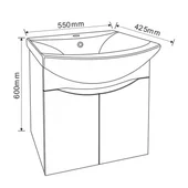 Комплект за баня шкаф с мивка + огледален шкаф Дая INTER CERAMIC - Thumbnail 4