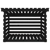 Поставка за дърва за огрев черна 108x73x79 см масивно дърво бор - Thumbnail 5