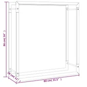 Стойка за дърва за огрев, черен мат, 80x28x86 см, стомана - Thumbnail 6