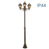 Троен фенер на стълб Murano античен месинг VIVALUX - Thumbnail 1