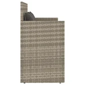 Градинска пейка с възглавници, светлосив, полиратан - VL365766 - Thumbnail 5