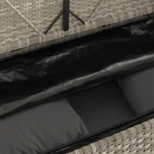 Градинска пейка с възглавници, светлосив, полиратан - VL365766 - Thumbnail 9