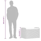 Пейка за съхранение с възглавница черна 80x51x52 см полиратан - VL365730 - Thumbnail 10