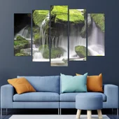 Водопад и мъхести камъни - картина пано за стена - Thumbnail 3