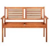 2-местна градинска пейка с възглавница, 120 cм, евкалипт масив - VL3060970 - Thumbnail 3