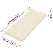 2-местна градинска пейка с възглавница, 120 cм, евкалипт масив - VL3060971 - Thumbnail 11