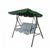 Градинска люлка 170x110x153 см бяло/зелено райе MY GARDEN - Thumbnail 2
