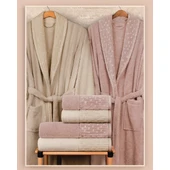 Комплект халати за баня с кърпи 6 части Feti IPEKCE - Thumbnail 4