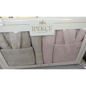 Комплект халати за баня с кърпи 6 части Feti IPEKCE - Thumbnail 5