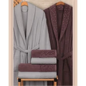 Комплект халати за баня с кърпи 6 части Feti IPEKCE - Thumbnail 3