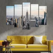 Ню Йорк - птичи поглед над Манхатън - картина пано за стена - Thumbnail 3