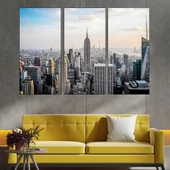 Ню Йорк - птичи поглед над Манхатън - картина пано за стена - Thumbnail 2