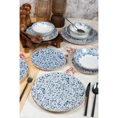 Порцеланов сервиз за хранене 24 части Сини шарки FARIKA - Thumbnail 3