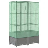 Повдигната леха с покривало, 80x40x138 см - Светлосив сандък - Thumbnail 6