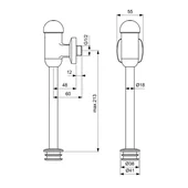 Промивен кран за писоар с регулатор на дебита Vidima - Thumbnail 3