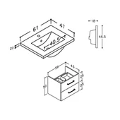 Шкаф за баня с мивка - HS-K601 FORMA VITA - Thumbnail 2