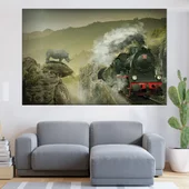 Влак и носорог -абстракция - картина пано за стена - Thumbnail 1