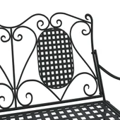 2-местна люлееща се пейка 113 см черна стомана - VL318829 - Thumbnail 7