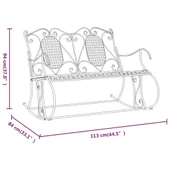 2-местна люлееща се пейка 113 см черна стомана - VL318829 - Thumbnail 8