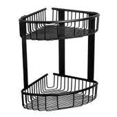 Двойна етажерка за баня с дълбоки кошнички черен мат KAPITAN - Thumbnail 1