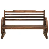 Градинска пейка, 112 см, масивна ела - VL313891 - Thumbnail 2