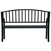 Градинска пейка, черна, стомана 125 x 53 x 82 см - Thumbnail 4