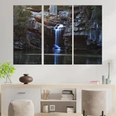 Малък водопад и езеро - картина пано за стена - Thumbnail 2