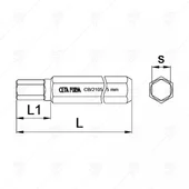Накрайник за вложка шестограм 6х75 мм CETA-FORM - Thumbnail 2