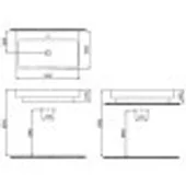 Умивалник за плот Scala Arch 80х48см бял гланц BOCCHI - Thumbnail 2